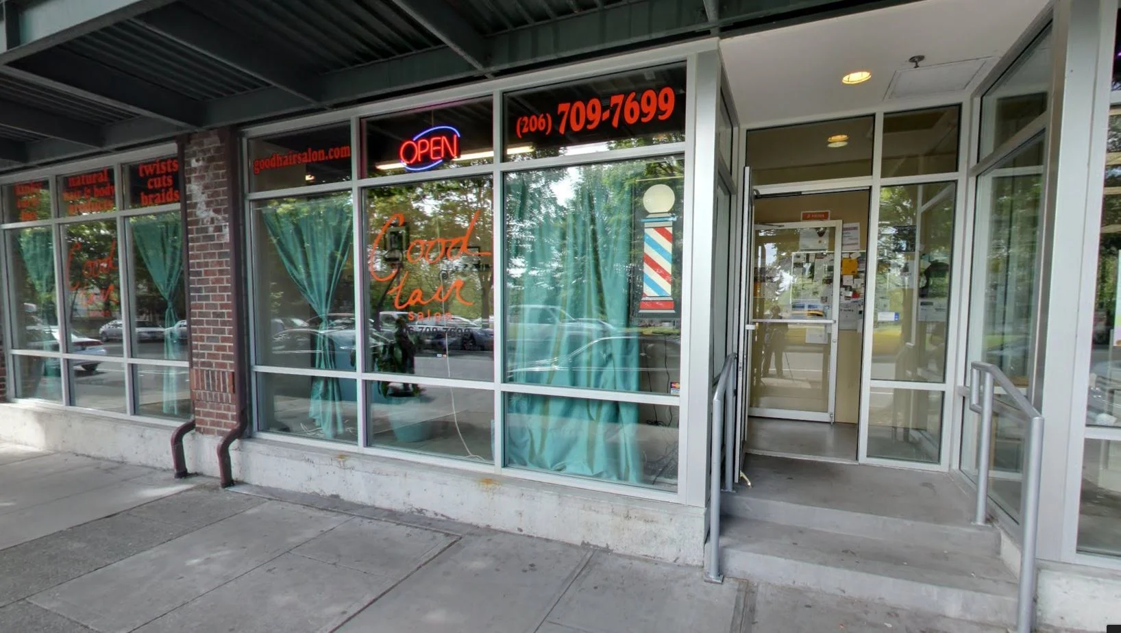 Good Hair Salon storefront on East Yesler Way